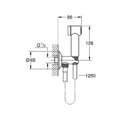 Душевой набор с угловым вентилем Grohe Sena Trigger Spray 26332000, цвет хром