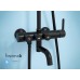 Душевая система Imprese SMART CLICK ZMK101901208 (смеситель для ванны, душ 255 мм круг латунь, ручной душ стик латунь 2 режима, шланг 180 см), черный