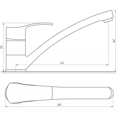 Смеситель для кухни Globus Lux SEVA GLSV-0203