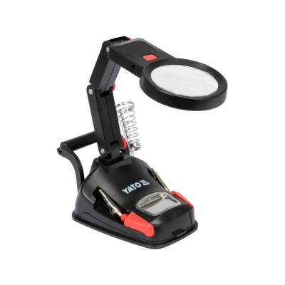 Лупа з штативом в ABS-пластиковій оправі YaTo YT-73861, (2 лінзи 3х/45х кратні, штат- 125х160 мм з підсвітленням) Лупа з штативом в ABS-пластиковій оправі YaTo YT-73861, (2 лінзи 3х/45х кратні, штат- 125х160 мм з підсвітленням)