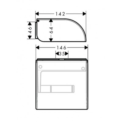 Держатель для туалетной бумаги с крышкой Hansgrohe AXOR UNIVERSAL CIRCULAR  42858670, цвет черный матовый