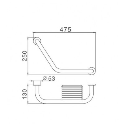 Поручень для ванны с мыльницей ZERIX Z3519 Поручень для ванны с мыльницей ZERIX Z3519
