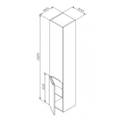 Шкаф подвесной AM.PM SPIRIT M70CHL0326WG38, (левый, 32 см, белый глянец)