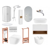 Набор для ванной комнаты Qtap Robin подвесной монтаж Mega Bundle White Набор для ванной комнаты Qtap Robin подвесной монтаж Mega Bundle White