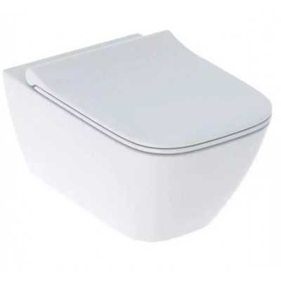 Унитаз подвесной Geberit Smyle Square 500.685.01.1 Rimfree, с сиденьем Soft Close (Sandwich)