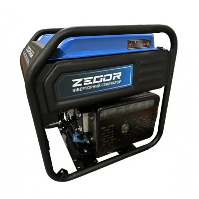 Генератор бензиновый инверторный Zegor DIN-OPEN6000D 5,5-6,0 кВт, ручной стартер (бензин, газ)