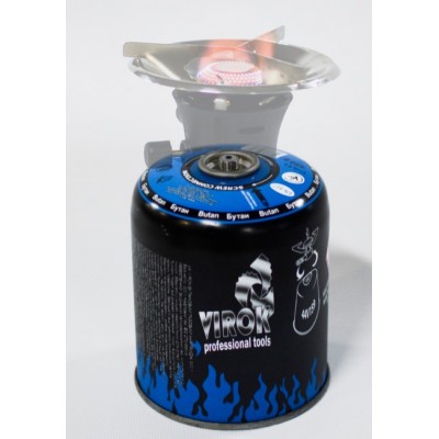Баллон газовый одноразовый VIROK 44V158 (с резьбой 7/16, 300g/600ml, для плит/кемпинга, EN417)