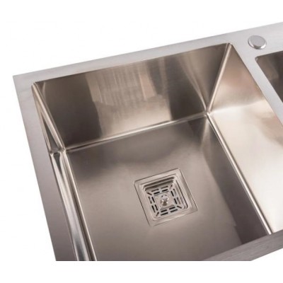 Кухонная мойка Platinum Handmade HDB 780х430х230 на две чаши (квадратный сифон, 3.0/1.0) Кухонная мойка Platinum Handmade HDB 780х430х230 на две чаши (квадратный сифон, 3.0/1.0)