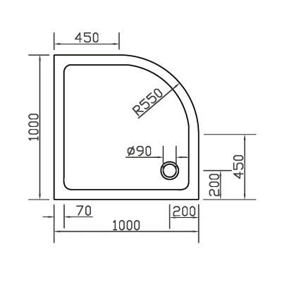 Душевой поддон EGER SMC 100*100*3,5см полукруглый (599-1010R)