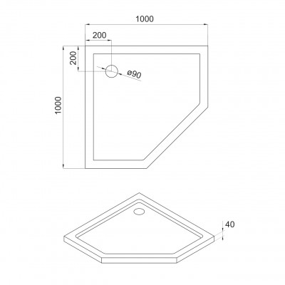 Душевой поддон EGER STEFANI 100*100*4см пятиугольный, акриловый, с сифоном (599-535-100/2) Душевой поддон EGER STEFANI 100*100*4см пятиугольный, акриловый, с сифоном (599-535-100/2)