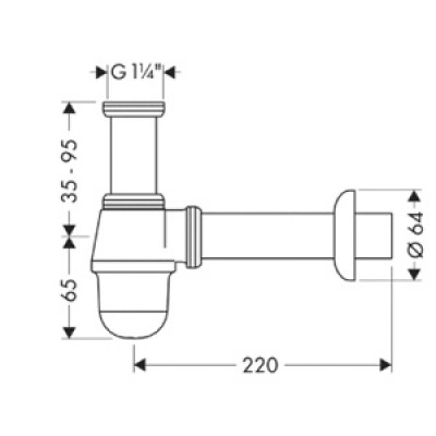 Сифон-стакан для биде Hansgrohe 55213000, 1/4