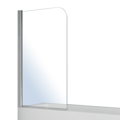 Шторка на ванну VOLLE 80*140см, односекционная, поворот на 180°, прозрачное стекло 5мм, (10-11-100)