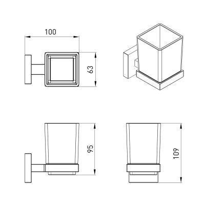 Стакан VOLLE CUADRO, de la noche, (2536.220104)