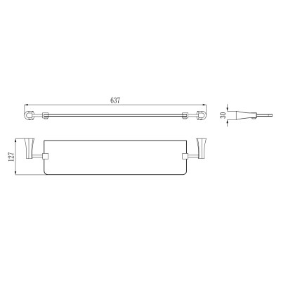 Полочка стеклянная Imprese CUTHNA zlato, (160280 zlato)