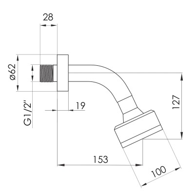 Душ верхний Imprese KRINICE 100 мм+держатель, (VR-15110 (S))