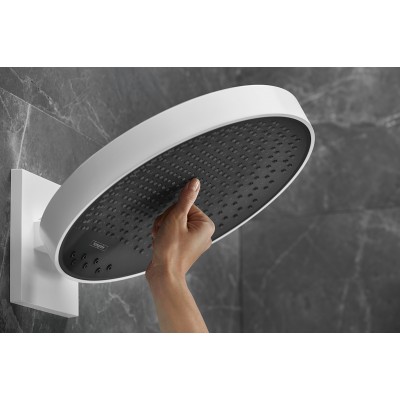 Верхний душ с настенным держателем Hansgrohe RAINFINITY 26234700 (360 мм, 3jet , белый матовый)