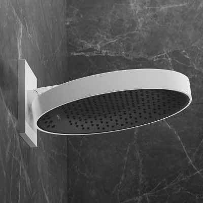 Верхний душ с настенным держателем Hansgrohe RAINFINITY 26234700 (360 мм, 3jet , белый матовый)