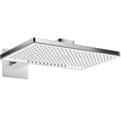 Верхний душ с держателем 450 мм Hansgrohe RAINMAKER SELECT 24005400, (2jet, белый/хром)