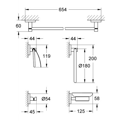 Набор аксессуаров Grohe ESSENTIALS 40344001