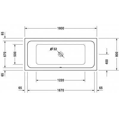 Ванна Duravit D-CODE 180*80см, прямоугольная 700101000000000