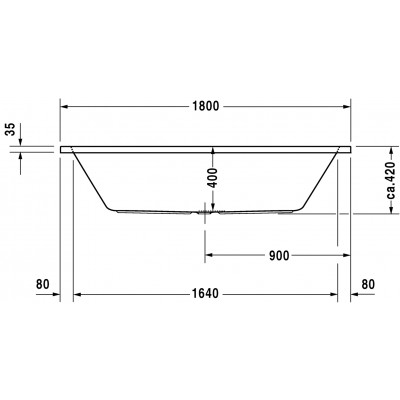 Ванна Duravit D-CODE 180*80см, прямоугольная 700101000000000