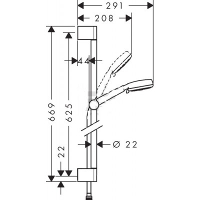 Душевой набор Hansgrohe MyClub Multi Unica 26753402, белый/хром, блистер