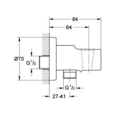 Подключение для душевого шланга Grohe RELEXA Plus 28628000 (с держателем ручного душа)