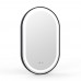 Зеркало овальное VOLLE 50*80см, в алюминиевой раме, с подсветкой, диммером, подогревом зеркала, черное, (16-42-500B)