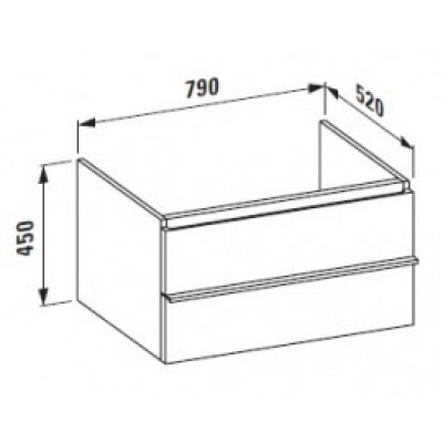 Шкафчик Laufen CASE H4052230755191 (79*52*32/45см, с 2мя выдвижными ящичками, с сифоном, открытый сверху и с тыла, цвет светлый дуб)