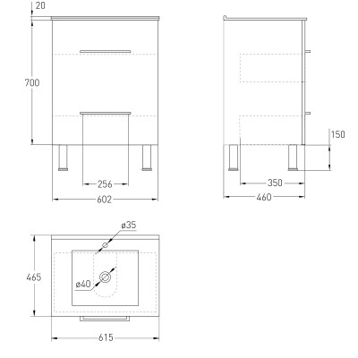 Комплект мебели VOLLE NEMO NEW 60см белый: тумба напольная, 2 ящика + умывальник накладной арт 13-01-060B, (15-17-61N)