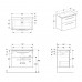 Умывальник встроенный Slim Rim с тумбой Geberit SELNOVA Square 501.242.00.1 (78,8х50,2 см, с 2мя ящиками, цвет тёмный орех)