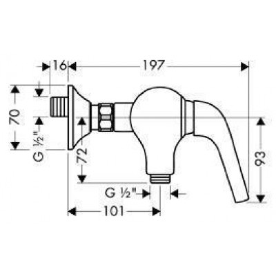 Смеситель в душевую кабину HANSGROHE Axor Terrano 37600810