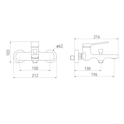 Смеситель для ванны VOLLE SOLO, de la noche, (1510.031004)