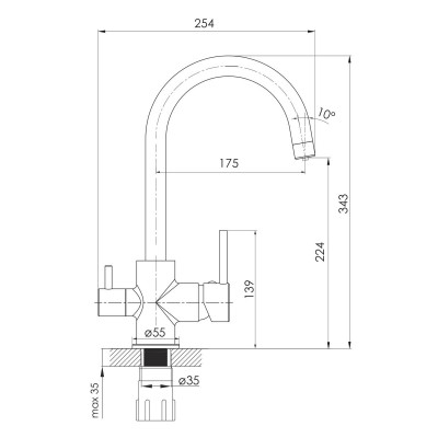 Смеситель для кухни с подключением питьевой воды Imprese DAICY-U 55009-UG, песок