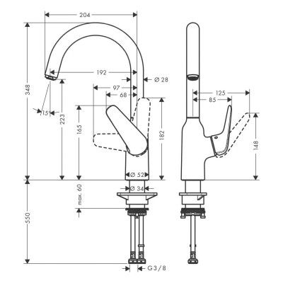 Смеситель для кухни Hansgrohe M421-H220 71802000, хром