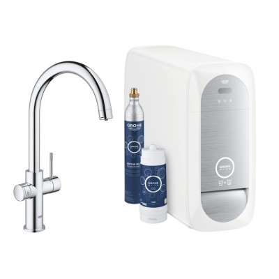 Смеситель для мойки с функцией очистки воды Grohe BLUE Home 31455001, С-излив