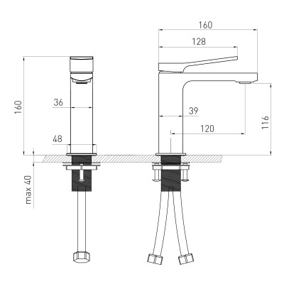 Смеситель для умывальника VOLLE SOLO, cepillado níquel, (1510.011102) Смеситель для умывальника VOLLE SOLO, cepillado níquel, (1510.011102)