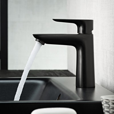 Смеситель для умывальника с донным клапаном Hansgrohe TALIS E 71710670, чёрный матовый