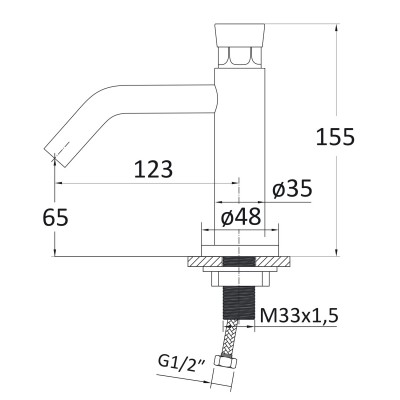 Кран дозатор для холодной воды RJ PUSH, нажимной,(RBZ133-1)