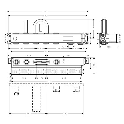 Скрытая часть для RainSelect для ванны с 2 кнопками Hansgrohe 15314180