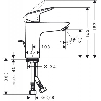 Набор смесителей для ванны Hansgrohe LOGIS Loop 1082019 (71100000+71400000+26553400)