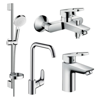 Набор смесителей для ванны и кухни Hansgrohe LOGIS Loop 1172019 (71151000+71244000+26553400+31820000)