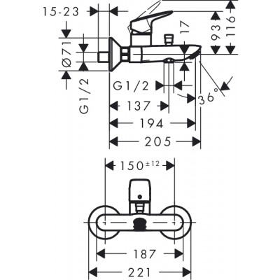 Набор смесителей для ванны Hansgrohe LOGIS Loop 1082019 (71100000+71400000+26553400)