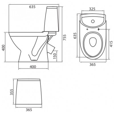 Чаша унитаза для компакта Kolo RUNA косой выпуск (L83202000) Чаша унитаза для компакта Kolo RUNA косой выпуск (L83202000)