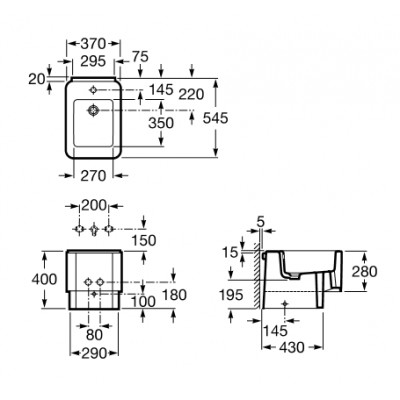 Биде Roca ELEMENT с отверстием под смеситель (A357577000)