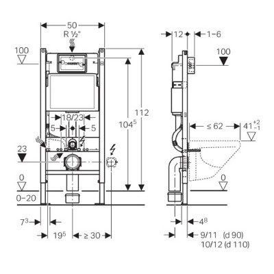 Инсталляция для унитаза Geberit DUOFIX + унитаз Roca GAP ROUND с сиденьем Slim микролифт (A34H0N8000+458.126.00.1)