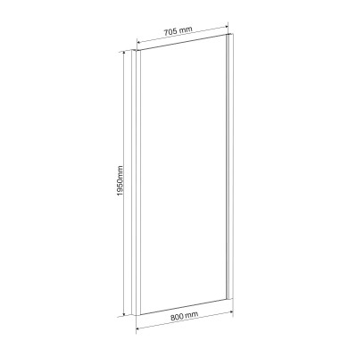 Боковая стенка EGER 80*195см, для комплектации с дверьми bifold 599-163(h) (599-163-80W(h))