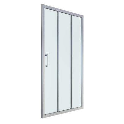 Дверь EGER LEXO 90*195см трехсекционная раздвижная, профиль хром, прозрачное стекло 6мм (599-809/1)