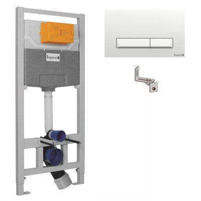 Комплект инсталляции для унитаза Imprese IMPRESE i8109 (инсталляция, крепления, клавиша белая PAN)