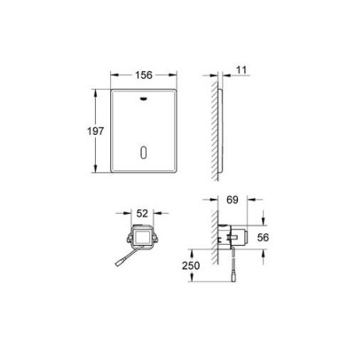 Клавиша смыва Grohe Tectron Skate 38393SD1